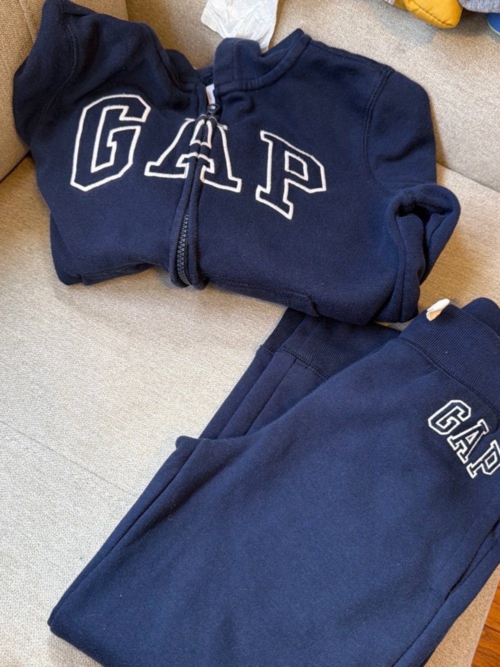 GAP Kids Navy Zip Sweatshirt & Jogger Set